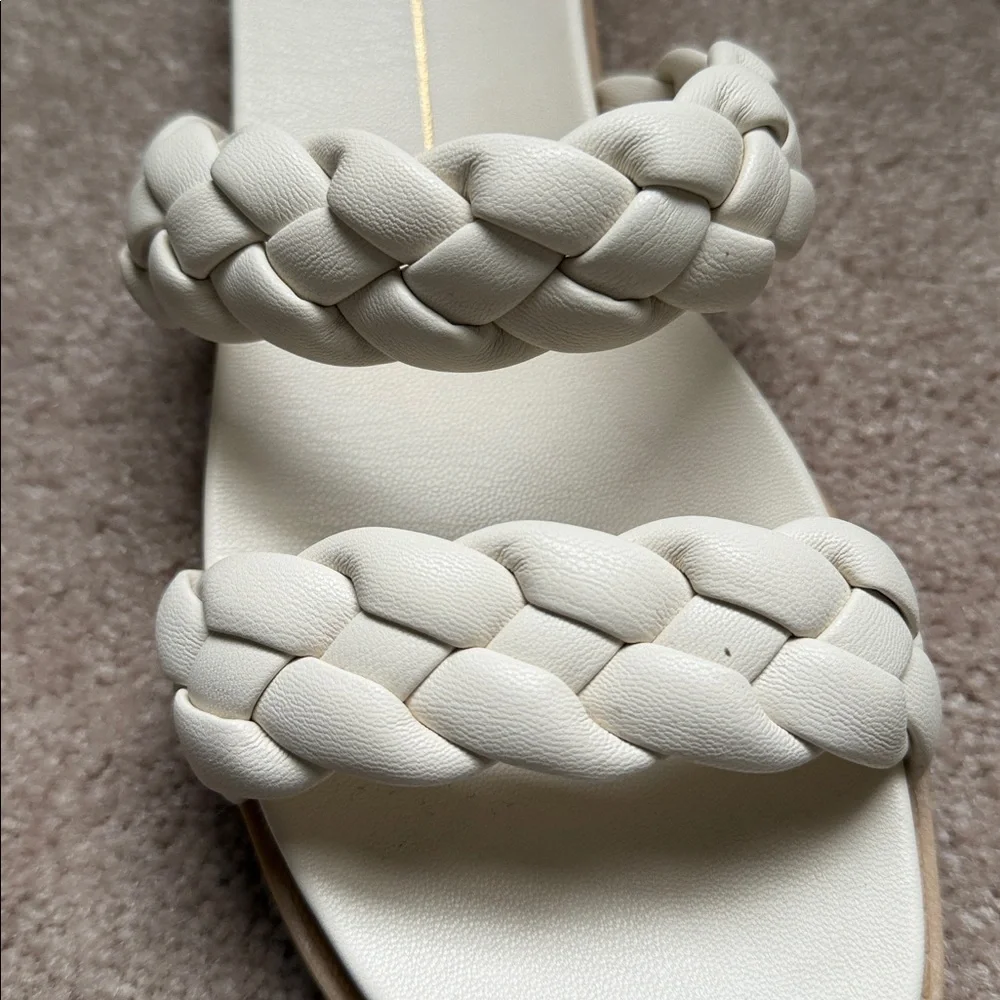 Dolce Vita Braided Double-Strap Slide Sandals - Cream